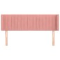 Testiera ad Orecchio Rosa 147x16x78/88 cm in Velluto