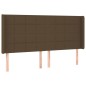 Testiera ad Orecchio Marrone Scuro 203x16x118/128 cm in Tessuto