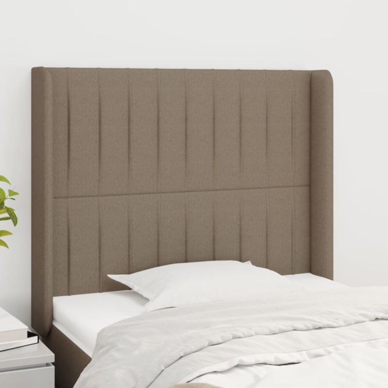 Testiera ad Orecchio Tortora 83x16x118/128 cm in Tessuto