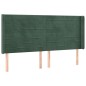 Testiera ad Orecchio Verde Scuro 163x16x118/128 cm in Velluto