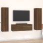 Set Mobili Porta TV 3 pz Rovere Marrone in Legno Multistrato Set Mobili Porta TV 3 pz Rovere Marrone in Legno Multistrato
