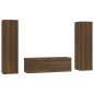 Set Mobili Porta TV 3 pz Rovere Marrone in Legno Multistrato Set Mobili Porta TV 3 pz Rovere Marrone in Legno Multistrato