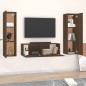 Set Mobili Porta TV 3 pz Rovere Marrone in Legno Multistrato Set Mobili Porta TV 3 pz Rovere Marrone in Legno Multistrato