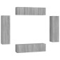 Set di Mobili Porta TV 6 pz Grigio Sonoma in Legno Multistrato Set di Mobili Porta TV 6 pz Grigio Sonoma in Legno Multistrato