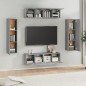 Set di Mobili Porta TV 6 pz Grigio Sonoma in Legno Multistrato Set di Mobili Porta TV 6 pz Grigio Sonoma in Legno Multistrato