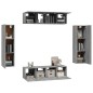Set di Mobili Porta TV 6 pz Grigio Sonoma in Legno Multistrato Set di Mobili Porta TV 6 pz Grigio Sonoma in Legno Multistrato
