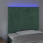 Testiera a LED Verde Scuro 90x5x118/128 cm in Velluto Testiera a LED Verde Scuro 90x5x118/128 cm in Velluto