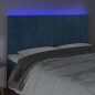 Testiera a LED Blu Scuro 160x5x118/128 cm in Velluto Testiera a LED Blu Scuro 160x5x118/128 cm in Velluto