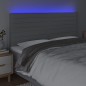 Testiera a LED Grigio Chiaro 160x5x118/128 cm in Tessuto Testiera a LED Grigio Chiaro 160x5x118/128 cm in Tessuto