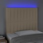 Testiera a LED Crema 100x5x118/128 cm in Tessuto Testiera a LED Crema 100x5x118/128 cm in Tessuto