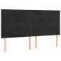Testiera a LED Nera 160x5x118/128 cm in Velluto Testiera a LED Nera 160x5x118/128 cm in Velluto