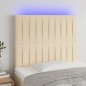 Testiera a LED Crema 80x5x118/128 cm in Tessuto Testiera a LED Crema 80x5x118/128 cm in Tessuto