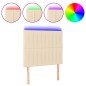 Testiera a LED Crema 80x5x118/128 cm in Tessuto Testiera a LED Crema 80x5x118/128 cm in Tessuto