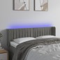 Testiera Grigio Chiaro a LED 147x16x78/88 cm in Velluto Testiera Grigio Chiaro a LED 147x16x78/88 cm in Velluto