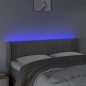 Testiera Grigio Chiaro a LED 147x16x78/88 cm in Velluto Testiera Grigio Chiaro a LED 147x16x78/88 cm in Velluto