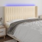 Testiera a LED Crema 163x16x118/128 cm in Tessuto Testiera a LED Crema 163x16x118/128 cm in Tessuto