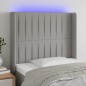 Testiera a LED Grigio Chiaro 83x16x118/128 cm in Tessuto Testiera a LED Grigio Chiaro 83x16x118/128 cm in Tessuto