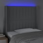 Testiera a LED Grigio Chiaro 83x16x118/128 cm in Tessuto Testiera a LED Grigio Chiaro 83x16x118/128 cm in Tessuto