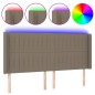 Testiera a LED Tortora 203x16x118/128 cm in Tessuto Testiera a LED Tortora 203x16x118/128 cm in Tessuto