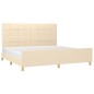 Giroletto con Testiera Crema 200x200 cm in Tessuto Giroletto con Testiera Crema 200x200 cm in Tessuto