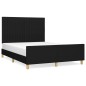 Giroletto con Testiera Nero 140x190 cm in Tessuto Giroletto con Testiera Nero 140x190 cm in Tessuto