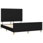 Giroletto con Testiera Nero 140x190 cm in Tessuto Giroletto con Testiera Nero 140x190 cm in Tessuto