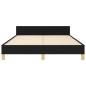 Giroletto con Testiera Nero 140x190 cm in Tessuto Giroletto con Testiera Nero 140x190 cm in Tessuto
