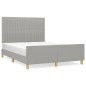 Giroletto con Testiera Grigio Chiaro 140x190 cm in Tessuto Giroletto con Testiera Grigio Chiaro 140x190 cm in Tessuto