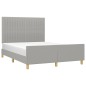 Giroletto con Testiera Grigio Chiaro 140x190 cm in Tessuto Giroletto con Testiera Grigio Chiaro 140x190 cm in Tessuto