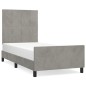 Giroletto con Testiera Grigio Chiaro 80x200 cm in Velluto Giroletto con Testiera Grigio Chiaro 80x200 cm in Velluto
