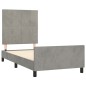Giroletto con Testiera Grigio Chiaro 80x200 cm in Velluto Giroletto con Testiera Grigio Chiaro 80x200 cm in Velluto