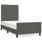 vidaXL Giroletto senza Materasso Grigio Scuro 100x200 cm Velluto