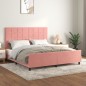 vidaXL Giroletto con Testiera Rosa 160x200 cm in Velluto vidaXL Giroletto con Testiera Rosa 160x200 cm in Velluto