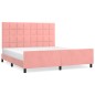 vidaXL Giroletto con Testiera Rosa 160x200 cm in Velluto vidaXL Giroletto con Testiera Rosa 160x200 cm in Velluto
