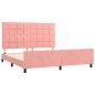 vidaXL Giroletto con Testiera Rosa 160x200 cm in Velluto vidaXL Giroletto con Testiera Rosa 160x200 cm in Velluto