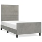 vidaXL Giroletto senza Materasso Grigio Chiaro 80x200 cm Velluto vidaXL Giroletto senza Materasso Grigio Chiaro 80x200 cm Velluto