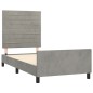 vidaXL Giroletto senza Materasso Grigio Chiaro 80x200 cm Velluto vidaXL Giroletto senza Materasso Grigio Chiaro 80x200 cm Velluto