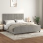 vidaXL Giroletto senza Materasso Grigio Chiaro 160x200 cm Velluto vidaXL Giroletto senza Materasso Grigio Chiaro 160x200 cm Velluto