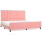 vidaXL Giroletto con Testiera Rosa 200x200 cm in Velluto vidaXL Giroletto con Testiera Rosa 200x200 cm in Velluto