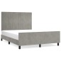 vidaXL Giroletto senza Materasso Grigio Chiaro 140x190 cm Velluto vidaXL Giroletto senza Materasso Grigio Chiaro 140x190 cm Velluto