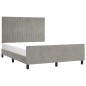 vidaXL Giroletto senza Materasso Grigio Chiaro 140x190 cm Velluto vidaXL Giroletto senza Materasso Grigio Chiaro 140x190 cm Velluto