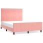 vidaXL Giroletto con Testiera Rosa 140x190 cm in Velluto vidaXL Giroletto con Testiera Rosa 140x190 cm in Velluto