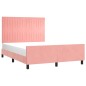 vidaXL Giroletto con Testiera Rosa 140x190 cm in Velluto vidaXL Giroletto con Testiera Rosa 140x190 cm in Velluto