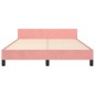 vidaXL Giroletto con Testiera Rosa 140x190 cm in Velluto vidaXL Giroletto con Testiera Rosa 140x190 cm in Velluto