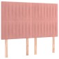 vidaXL Giroletto con Testiera Rosa 140x190 cm in Velluto vidaXL Giroletto con Testiera Rosa 140x190 cm in Velluto