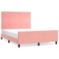 vidaXL Giroletto con Testiera Rosa 140x200 cm in Velluto vidaXL Giroletto con Testiera Rosa 140x200 cm in Velluto