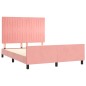 vidaXL Giroletto con Testiera Rosa 140x200 cm in Velluto vidaXL Giroletto con Testiera Rosa 140x200 cm in Velluto