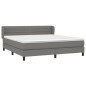 vidaXL Giroletto a Molle con Materasso Grigio Scuro 160x200 cm Tessuto