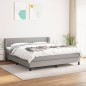 vidaXL Giroletto a Molle con Materasso Grigio Chiaro160x200 cm Tessuto