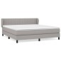 vidaXL Giroletto a Molle con Materasso Grigio Chiaro160x200 cm Tessuto